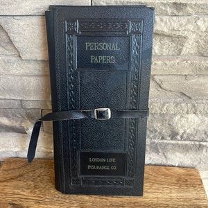 🖤Vintage London Life Insurance Co. paper file folder .